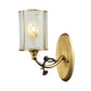 Brass 1 Light Wall Light Sconce Vintage Translucent Glass Cylinder Wall Lamp Fixture for Corner Clearhalo 'Wall Lamps & Sconces' 'Wall Lights' Lighting' 780653