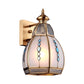 Traditional Gourd Shape Wall Lighting 1 Bulb Water and White Glass Wall Sconce in Brass Clearhalo 'Wall Lamps & Sconces' 'Wall Lights' Lighting' 780669