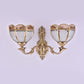 Bowl Translucent Glass Wall Mount Lamp Colonial Style 1/2-Light Bedside Wall Light Sconce in Brass Clearhalo 'Wall Lamps & Sconces' 'Wall Lights' Lighting' 780674