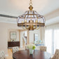 Clear Glass Gourd Chandelier Light Fixture Traditional 7 Bulbs Dining Room Ceiling Pendant Lamp in Brass Clearhalo 'Ceiling Lights' 'Chandeliers' Lighting' options 780787