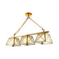 3 Bulbs Tapered Island Pendant Light Colonial Style Brass Finish Opal Glass Ceiling Hang Fixture Clearhalo 'Ceiling Lights' 'Island Lights' Lighting' 780792