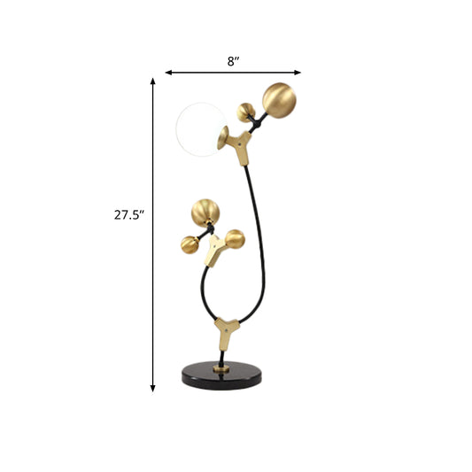 Post Modern Molecule Table Light Metallic Living Room Creative LED Nightstand Lamp in Black and Gold Clearhalo 'Lamps' 'Table Lamps' Lighting' 780869