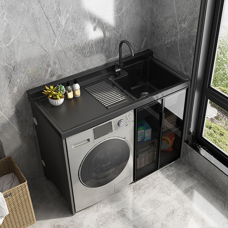 Freestanding Faucet Included Modern Bathroom Sink Vanity with Sink Vanity & Faucet Right Clearhalo 'Bathroom Remodel & Bathroom Fixtures' 'Bathroom Vanities' 'bathroom_vanities' 'Home Improvement' 'home_improvement' 'home_improvement_bathroom_vanities' 7810060