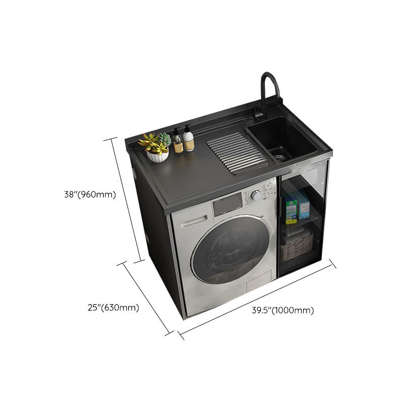 Freestanding Faucet Included Modern Bathroom Sink Vanity with Sink Clearhalo 'Bathroom Remodel & Bathroom Fixtures' 'Bathroom Vanities' 'bathroom_vanities' 'Home Improvement' 'home_improvement' 'home_improvement_bathroom_vanities' 7810075