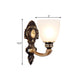 Dome Frosted Glass Wall Mount Light Fixture Classic Style 1/2 Heads Bedroom Sconce Lighting in Brass Clearhalo 'Wall Lamps & Sconces' 'Wall Lights' Lighting' 781048