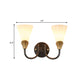 Brass Finish 1/2-Bulb Wall Mount Lighting Country Style White Glass Conical Wall Sconce Light Clearhalo 'Wall Lamps & Sconces' 'Wall Lights' Lighting' 781062