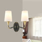 Brass Tapered Wall Mounted Lamp Traditional Frosted Glass 1/2-Light Corridor Wall Sconce Lighting Clearhalo 'Wall Lamps & Sconces' 'Wall Lights' Lighting' 781068