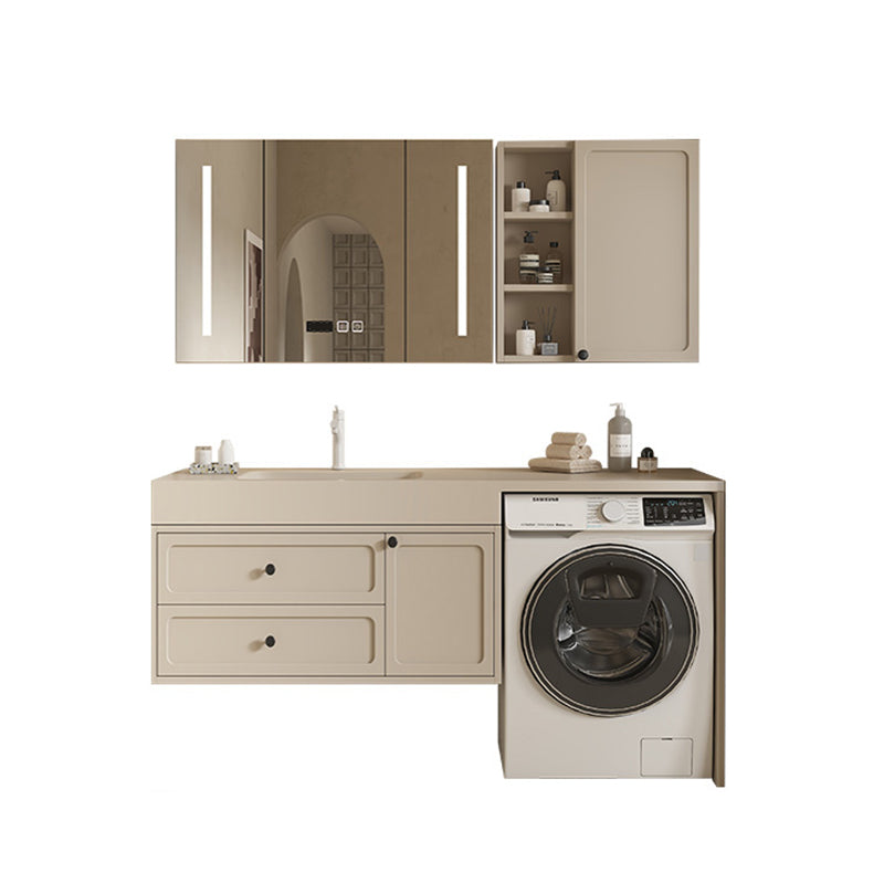 Mirror Included Freestanding Modern Bathroom Sink Vanity with Sink Vanity & Faucet & Mirror Cabinet & Side Cabinet https: res.litfad.com site img item 2023 03 07 7811529 1200x1200.jpg Clearhalo 'Bathroom Remodel & Bathroom Fixtures' 'Bathroom Vanities' 'bathroom_vanities' 'Home Improvement' 'home_improvement' 'home_improvement_bathroom_vanities' 7811529