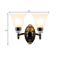 Country Bell Wall Mount Light Fixture 1/2-Light Frosted Glass Sconce Lighting in Black Clearhalo 'Wall Lamps & Sconces' 'Wall Lights' Lighting' 781172