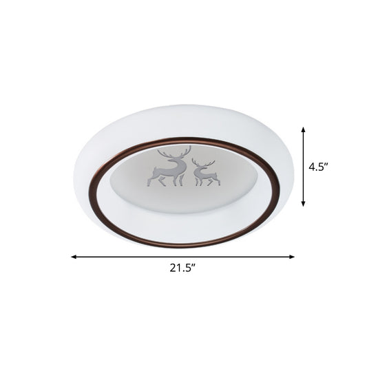 Circular Flush Mount Ceiling Light Nordic Acrylic White LED Flushmount with Elk/Star/Hot Air Balloon Pattern Clearhalo 'Ceiling Lights' 'Close To Ceiling Lights' 'Close to ceiling' 'Flush mount' Lighting' 781294