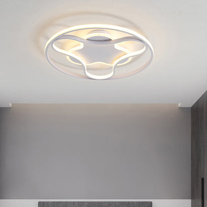 Fidget Spinner Shaped Flush Mount Minimalist Iron White 18"/21.5" Wide LED Ceiling Lighting in Warm/White Light White Clearhalo 'Ceiling Lights' 'Close To Ceiling Lights' 'Close to ceiling' 'Flush mount' Lighting' 781395