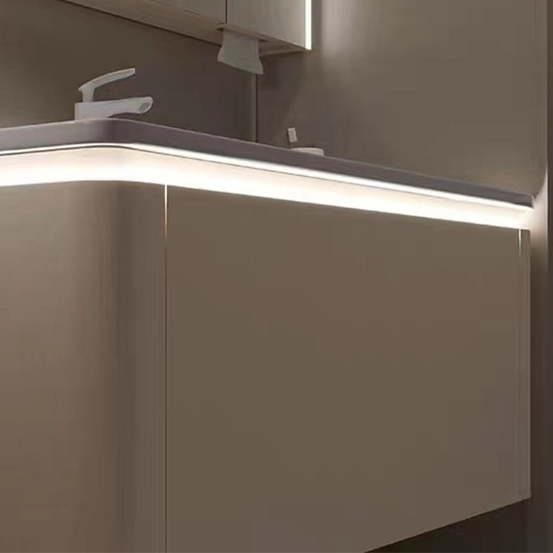 Wall Mount Modern Bathroom Sink Vanity with Mirror Faucet Sink Clearhalo 'Bathroom Remodel & Bathroom Fixtures' 'Bathroom Vanities' 'bathroom_vanities' 'Home Improvement' 'home_improvement' 'home_improvement_bathroom_vanities' 7817790