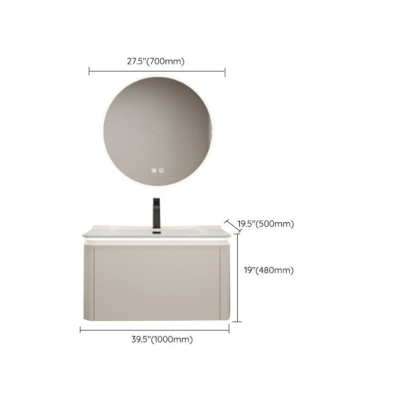 Wall Mount Modern Bathroom Sink Vanity with Mirror Faucet Sink Clearhalo 'Bathroom Remodel & Bathroom Fixtures' 'Bathroom Vanities' 'bathroom_vanities' 'Home Improvement' 'home_improvement' 'home_improvement_bathroom_vanities' 7817811