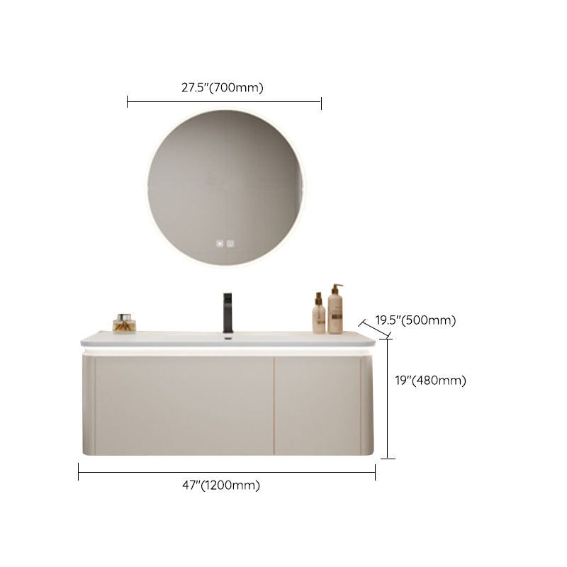 Wall Mount Modern Bathroom Sink Vanity with Mirror Faucet Sink Clearhalo 'Bathroom Remodel & Bathroom Fixtures' 'Bathroom Vanities' 'bathroom_vanities' 'Home Improvement' 'home_improvement' 'home_improvement_bathroom_vanities' 7817813