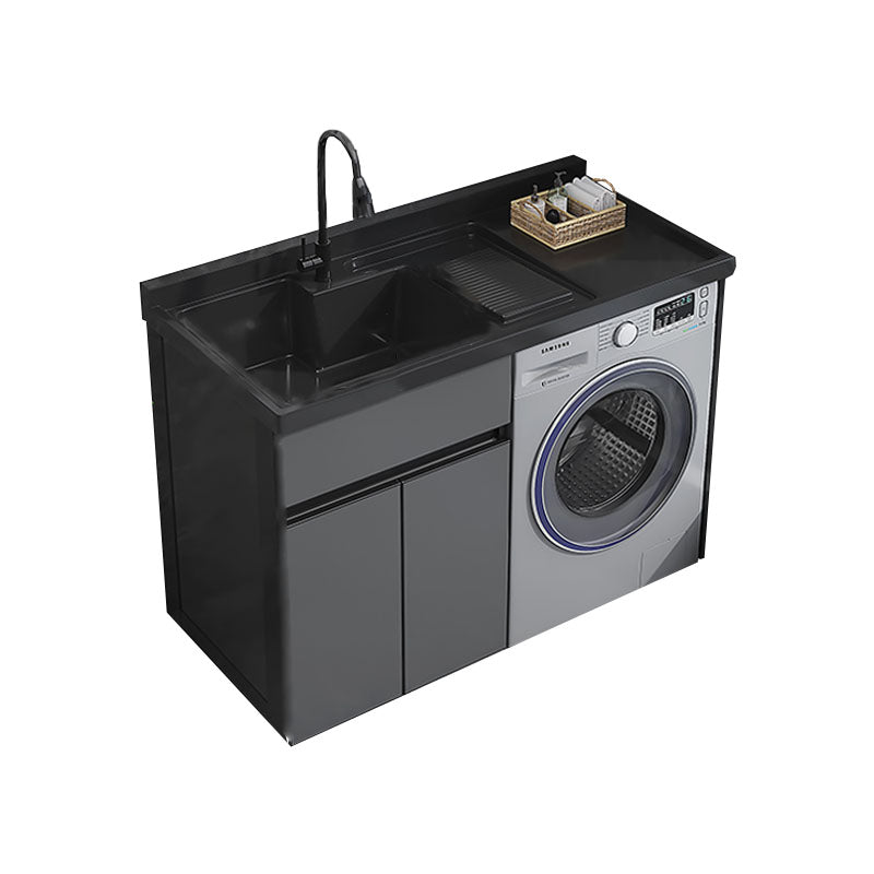 Metal Modern Freestanding Bathroom Vanity Set with Sink Faucet Vanity & Faucet Left Clearhalo 'Bathroom Remodel & Bathroom Fixtures' 'Bathroom Vanities' 'bathroom_vanities' 'Home Improvement' 'home_improvement' 'home_improvement_bathroom_vanities' 7817816