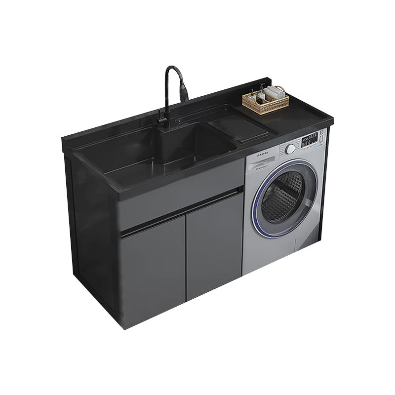 Metal Modern Freestanding Bathroom Vanity Set with Sink Faucet Vanity & Faucet Left Clearhalo 'Bathroom Remodel & Bathroom Fixtures' 'Bathroom Vanities' 'bathroom_vanities' 'Home Improvement' 'home_improvement' 'home_improvement_bathroom_vanities' 7817818