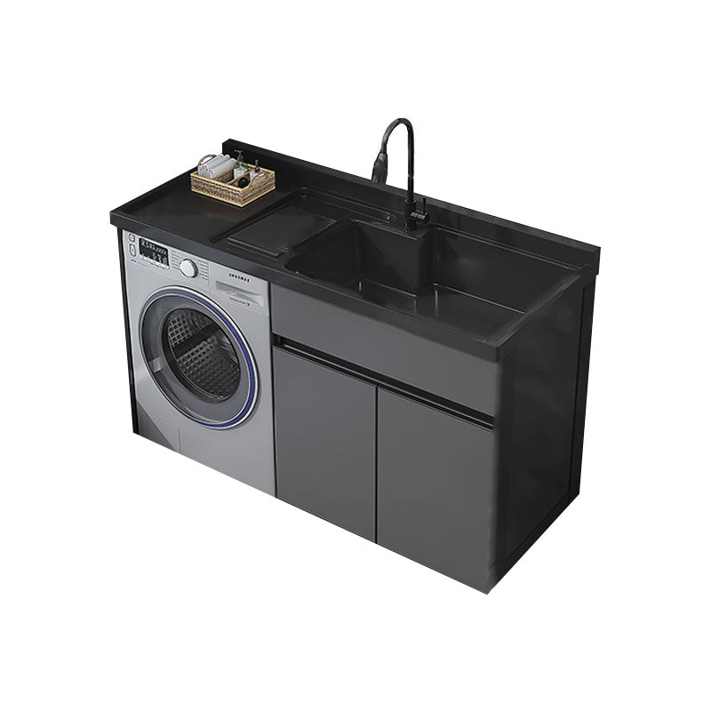 Metal Modern Freestanding Bathroom Vanity Set with Sink Faucet Vanity & Faucet Right Clearhalo 'Bathroom Remodel & Bathroom Fixtures' 'Bathroom Vanities' 'bathroom_vanities' 'Home Improvement' 'home_improvement' 'home_improvement_bathroom_vanities' 7817824