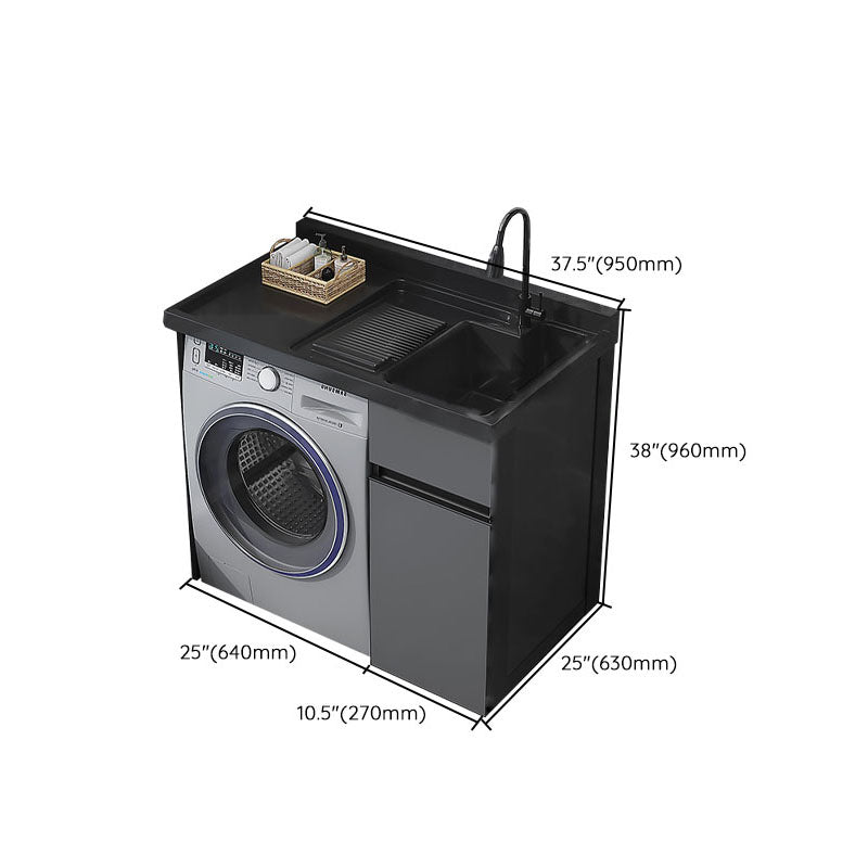Metal Modern Freestanding Bathroom Vanity Set with Sink Faucet Clearhalo 'Bathroom Remodel & Bathroom Fixtures' 'Bathroom Vanities' 'bathroom_vanities' 'Home Improvement' 'home_improvement' 'home_improvement_bathroom_vanities' 7817841