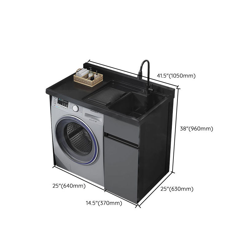 Metal Modern Freestanding Bathroom Vanity Set with Sink Faucet Clearhalo 'Bathroom Remodel & Bathroom Fixtures' 'Bathroom Vanities' 'bathroom_vanities' 'Home Improvement' 'home_improvement' 'home_improvement_bathroom_vanities' 7817843