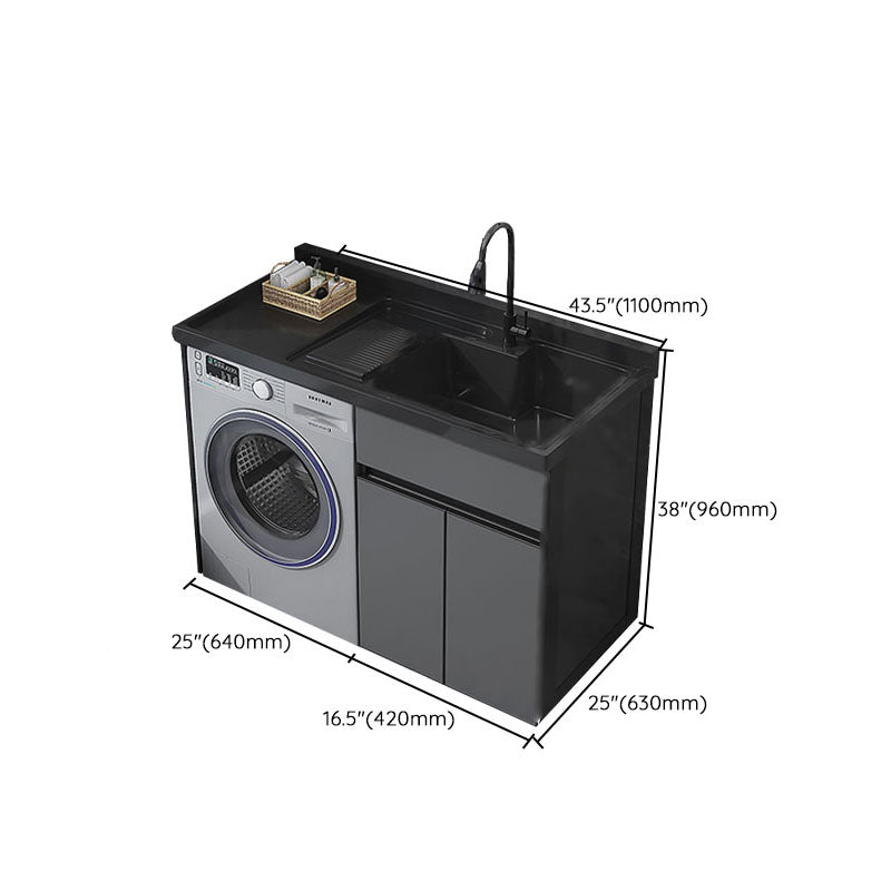 Metal Modern Freestanding Bathroom Vanity Set with Sink Faucet Clearhalo 'Bathroom Remodel & Bathroom Fixtures' 'Bathroom Vanities' 'bathroom_vanities' 'Home Improvement' 'home_improvement' 'home_improvement_bathroom_vanities' 7817844