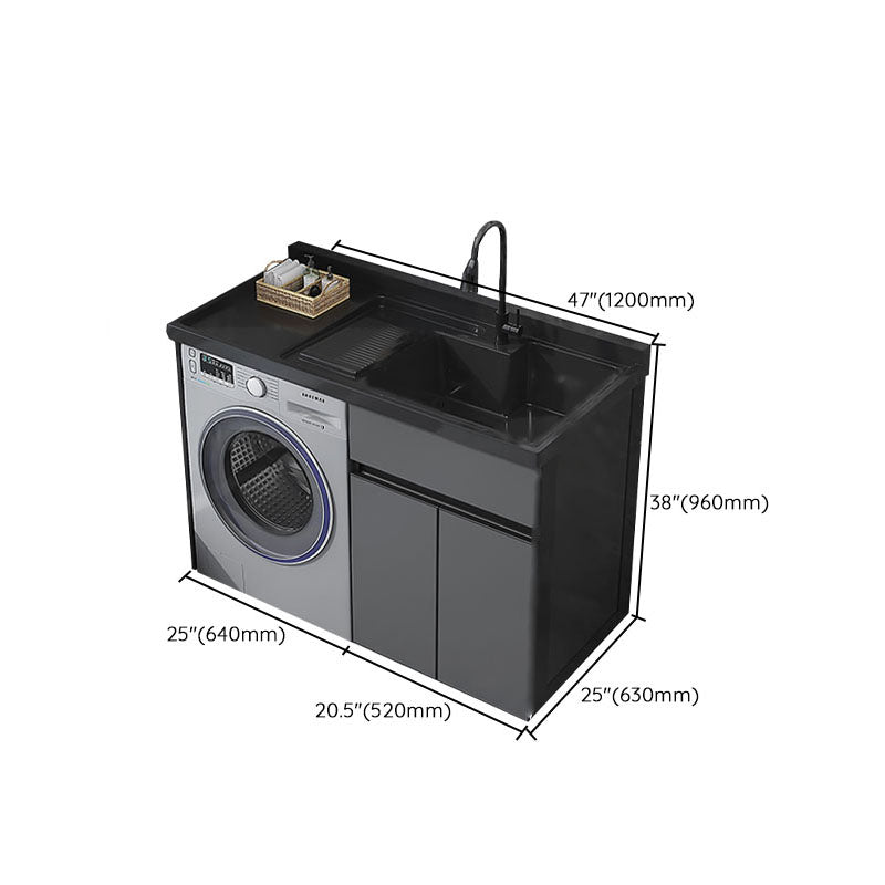 Metal Modern Freestanding Bathroom Vanity Set with Sink Faucet Clearhalo 'Bathroom Remodel & Bathroom Fixtures' 'Bathroom Vanities' 'bathroom_vanities' 'Home Improvement' 'home_improvement' 'home_improvement_bathroom_vanities' 7817846