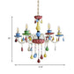 Crystal Candelabra Chandelier Macaron 5/6/8 Lights Blue-Pink-Yellow Hanging Pendant with Cascading Drape Clearhalo 'Ceiling Lights' 'Chandeliers' Lighting' options 781814