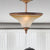 Farmhouse Cone Semi Flush Lighting 2-Head Tan Glass Flush Ceiling Lamp Fixture in Wood Wood Clearhalo 'Ceiling Lights' 'Close To Ceiling Lights' 'Close to ceiling' 'Semi-flushmount' Lighting' 781836