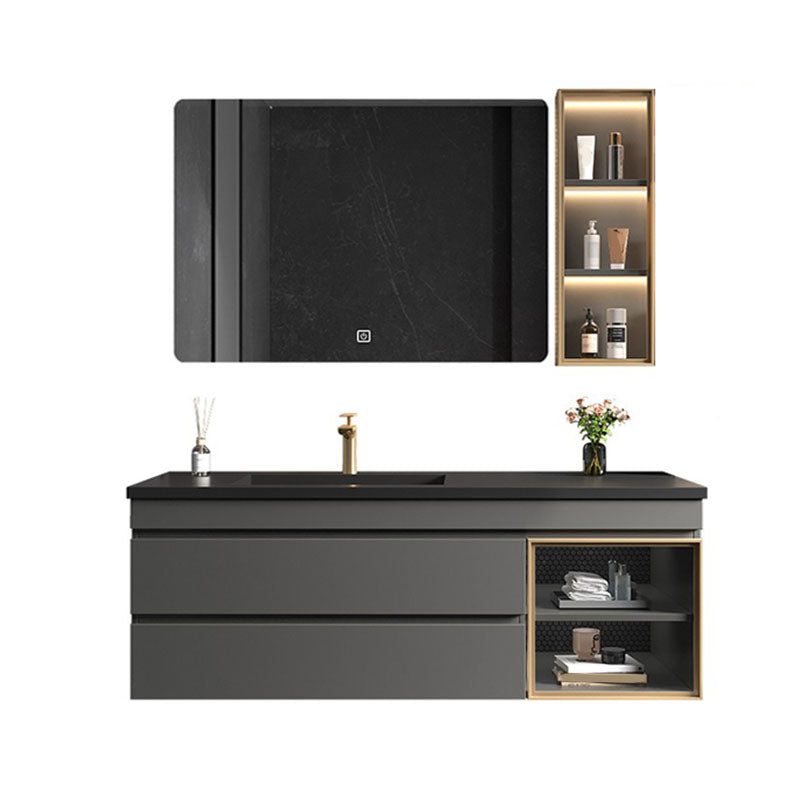 Wall Mount Modern Bathroom Sink Vanity with Faucet Sink Mirror Vanity & Faucet & Smart Mirror & Sensor Sideboard 31.5"L x 22"W x 18"H Clearhalo 'Bathroom Remodel & Bathroom Fixtures' 'Bathroom Vanities' 'bathroom_vanities' 'Home Improvement' 'home_improvement' 'home_improvement_bathroom_vanities' 7818573