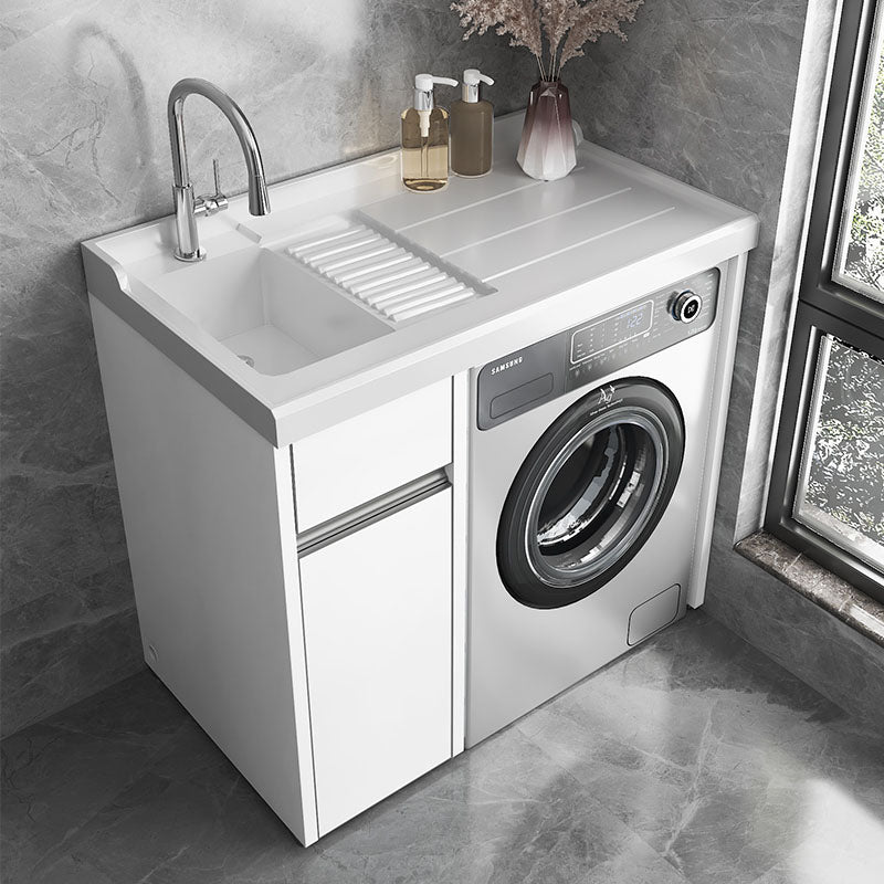 Modern Freestanding Sink Vanity with Faucet Sink for Bathroom Clearhalo 'Bathroom Remodel & Bathroom Fixtures' 'Bathroom Vanities' 'bathroom_vanities' 'Home Improvement' 'home_improvement' 'home_improvement_bathroom_vanities' 7818630