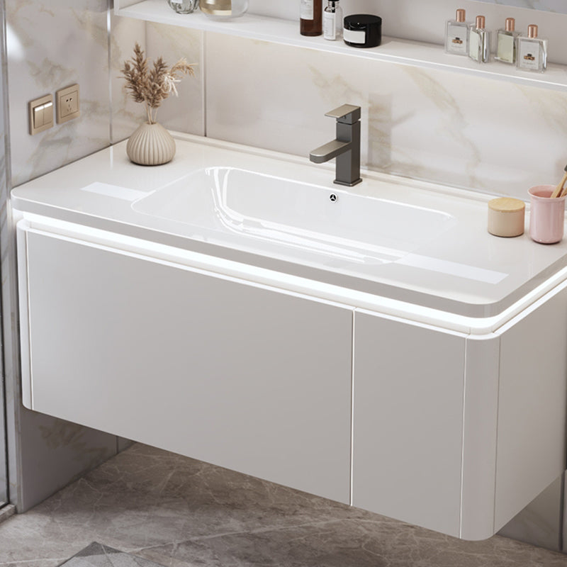 Sink Included Wall Mount Sink Vanity with Mirror Faucet for Bathroom Clearhalo 'Bathroom Remodel & Bathroom Fixtures' 'Bathroom Vanities' 'bathroom_vanities' 'Home Improvement' 'home_improvement' 'home_improvement_bathroom_vanities' 7818653