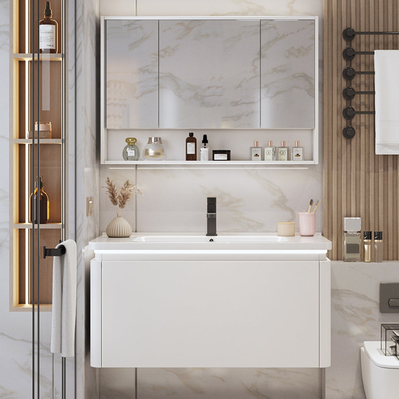 Sink Included Wall Mount Sink Vanity with Mirror Faucet for Bathroom Vanity & Faucet & Mirror Cabinet https: res.litfad.com site img item 2023 03 05 7818660 1200x1200.jpg Clearhalo 'Bathroom Remodel & Bathroom Fixtures' 'Bathroom Vanities' 'bathroom_vanities' 'Home Improvement' 'home_improvement' 'home_improvement_bathroom_vanities' 7818660