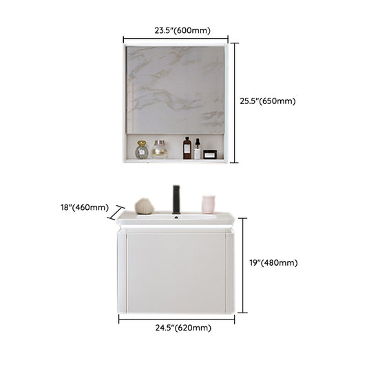 Sink Included Wall Mount Sink Vanity with Mirror Faucet for Bathroom Clearhalo 'Bathroom Remodel & Bathroom Fixtures' 'Bathroom Vanities' 'bathroom_vanities' 'Home Improvement' 'home_improvement' 'home_improvement_bathroom_vanities' 7818665