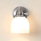 Milk White Glass Bell Wall Mount Lamp Traditional 1/2-Bulb Indoor Wall Sconce Light in Chrome Clearhalo 'Wall Lamps & Sconces' 'Wall Lights' Lighting' 781875