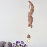 Warehouse Pinecone Shape Hanging Lamp 1 Light Resin Ceiling Pendant Light in White/Pink/Blue with Squirrel Deco Clearhalo 'Ceiling Lights' 'Pendant Lights' 'Pendants' Lighting' 781911