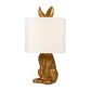 1 Head Night Light Farmhouse Cylinder Drum Fabric Nightstand Lamp in Gold with Rabbit Design Clearhalo 'Lamps' 'Table Lamps' Lighting' 781916