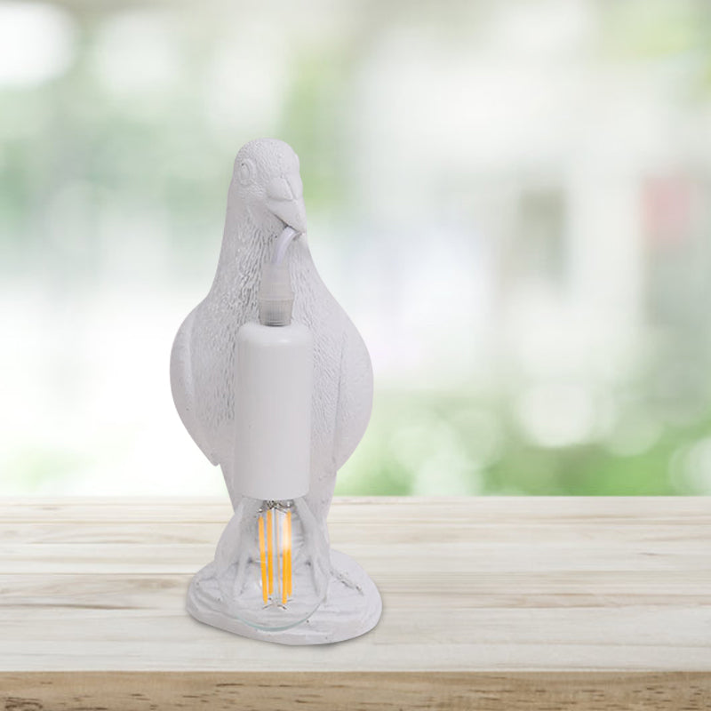 Nordic Style Bird Shaped Desk Light 1 Light Resin Night Table Lamp in White/Black for Bedroom Clearhalo 'Lamps' 'Table Lamps' Lighting' 781955