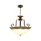 Domed Opal Glass Ceiling Chandelier Traditional 3 Lights Dining Room Suspension Lamp in Brass Clearhalo 'Ceiling Lights' 'Chandeliers' 'Glass shade' 'Glass' 'Pendant Lights' Lighting' 782073
