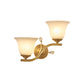 Brass Finish 1/2-Light Wall Sconce Light Colonial Frosted Glass Bell Up Wall Lamp Fixture for Corridor Clearhalo 'Wall Lamps & Sconces' 'Wall Lights' Lighting' 782117