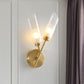 2 Bulbs Tube Wall Mount Lamp Traditional Brass Finish Clear Glass Wall Sconce Light for Indoor Clearhalo 'Wall Lamps & Sconces' 'Wall Lights' Lighting' 782161