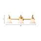 2/3 Bulbs Vanity Wall Light Traditional Bathroom Wall Sconce Lamp with Flower Cream Glass Shade in Brass Clearhalo 'Vanity Lights' 'Wall Lights' Lighting' 782189