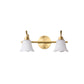 2/3 Bulbs Vanity Wall Light Traditional Bathroom Wall Sconce Lamp with Flower Cream Glass Shade in Brass Clearhalo 'Vanity Lights' 'Wall Lights' Lighting' 782193