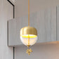 Brass Dome Hanging Lighting Vintage Clear Glass 1-Light Bedside LED Suspension Lamp with Maple Leaf Decor, 3.5"/5"/6" Wide Clearhalo 'Ceiling Lights' 'Pendant Lights' 'Pendants' Lighting' 782209