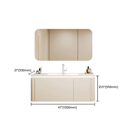 Wall Mount Sink Included Sink Vanity with Faucet Mirror for Bathroom Clearhalo 'Bathroom Remodel & Bathroom Fixtures' 'Bathroom Vanities' 'bathroom_vanities' 'Home Improvement' 'home_improvement' 'home_improvement_bathroom_vanities' 7833171