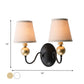 Tapered Fabric Wall Sconce Light Rural 1/2-Bulb Bedroom Wall Mount Lighting in White/Beige with Swooping Arm Clearhalo 'Wall Lamps & Sconces' 'Wall Lights' Lighting' 784276