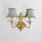 Brass Scalloped Wall Lighting Rustic Style Fabric 1/2 Lights Dining Room Wall Mount Light Fixture Clearhalo 'Wall Lamps & Sconces' 'Wall Lights' Lighting' 784296