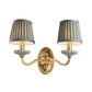 Fabric Brass Wall Light Fixture Pleated Lampshade 1/2-Light Country Wall Sconce for Dining Room Clearhalo 'Wall Lamps & Sconces' 'Wall Lights' Lighting' 784332