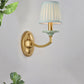 Rustic Pleated Drum Wall Mount Light Countryside 1/2-Head Living Room Sconce Lamp in Brass Clearhalo 'Wall Lamps & Sconces' 'Wall Lights' Lighting' 784345