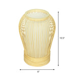 Japanese 1 Bulb Task Lighting White Droplet Small Desk Lamp with Bamboo Shade for Bedside Clearhalo 'Lamps' 'Table Lamps' Lighting' 784463