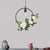 1 Bulb Artificial Flower Ceiling Pendant Loft Style Black Iron Down Lighting with Triangle/Round/Square Frame Black Round Clearhalo 'Art Deco Pendants' 'Black' 'Cast Iron' 'Ceiling Lights' 'Ceramic' 'Crystal' 'Industrial Pendants' 'Industrial' 'Metal' 'Middle Century Pendants' 'Pendant Lights' 'Pendants' 'Rustic Pendants' 'Tiffany' Lighting' 784566