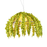 Loft Dome Shade Ceiling Pendant 1 Light Metal Suspension Light with Green Artificial Vine Clearhalo 'Art Deco Pendants' 'Cast Iron' 'Ceiling Lights' 'Ceramic' 'Crystal' 'Industrial Pendants' 'Industrial' 'Metal' 'Middle Century Pendants' 'Pendant Lights' 'Pendants' 'Tiffany' Lighting' 784624